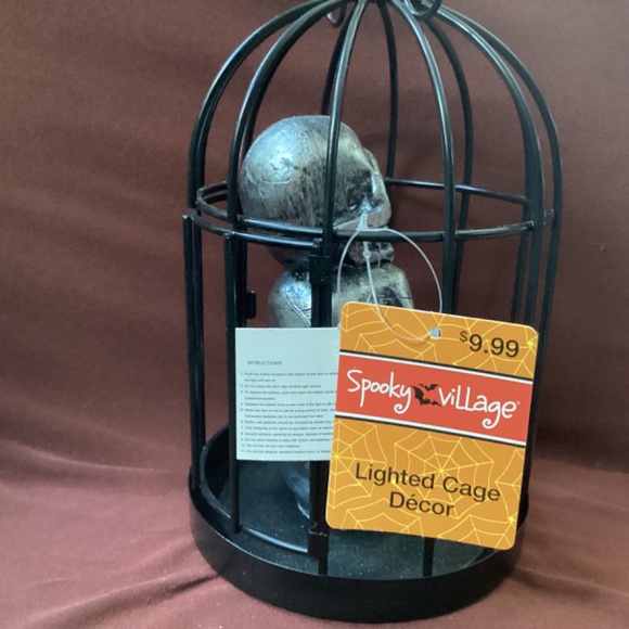 Halloween Spooky Village Lighted Cage Decor New  9” - Picture 6 of 8